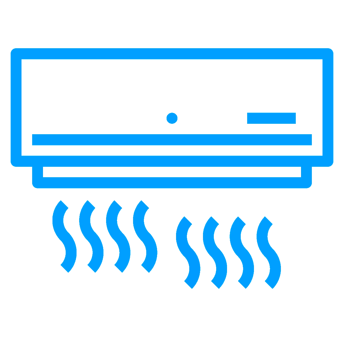 Warm air in house icon