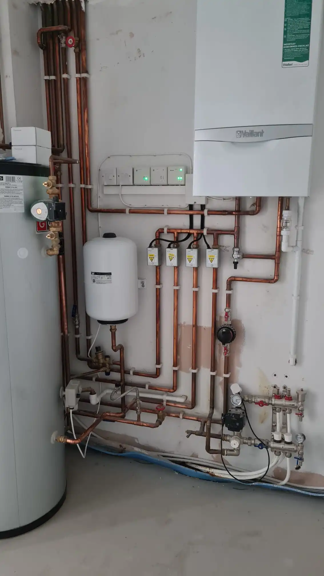 Boiler with pipework